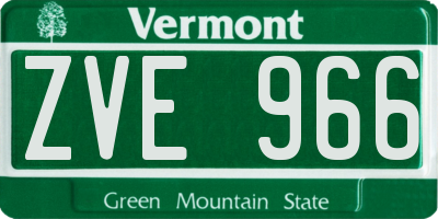 VT license plate ZVE966
