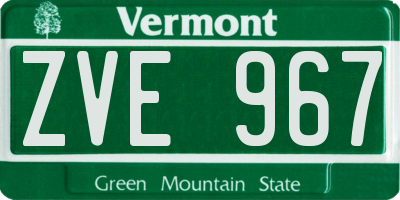 VT license plate ZVE967