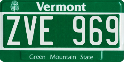 VT license plate ZVE969