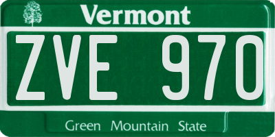 VT license plate ZVE970