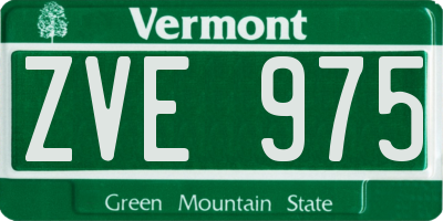 VT license plate ZVE975