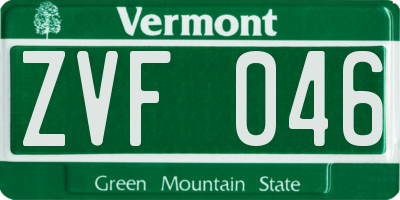 VT license plate ZVF046