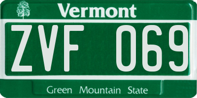 VT license plate ZVF069