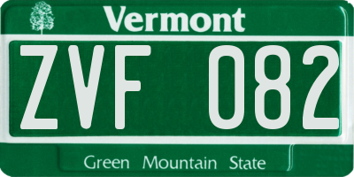VT license plate ZVF082