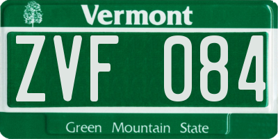 VT license plate ZVF084