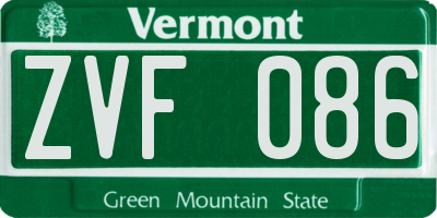 VT license plate ZVF086