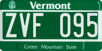 VT license plate ZVF095
