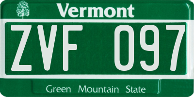 VT license plate ZVF097