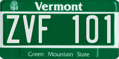 VT license plate ZVF101