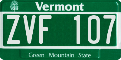 VT license plate ZVF107