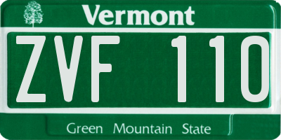 VT license plate ZVF110