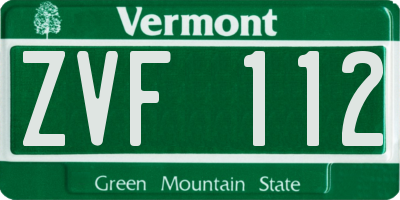 VT license plate ZVF112