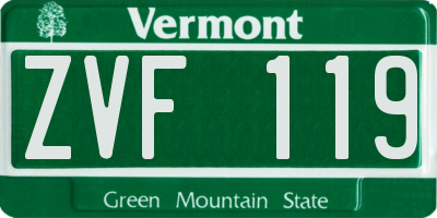 VT license plate ZVF119