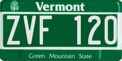 VT license plate ZVF120