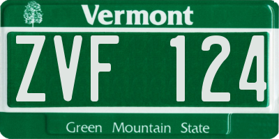 VT license plate ZVF124