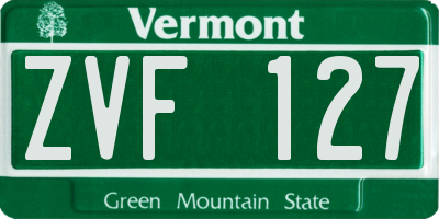 VT license plate ZVF127