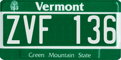 VT license plate ZVF136