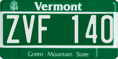 VT license plate ZVF140