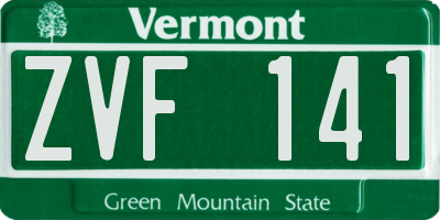 VT license plate ZVF141