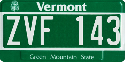 VT license plate ZVF143