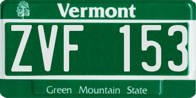 VT license plate ZVF153