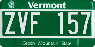VT license plate ZVF157