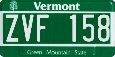 VT license plate ZVF158