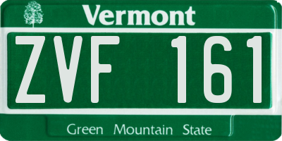 VT license plate ZVF161