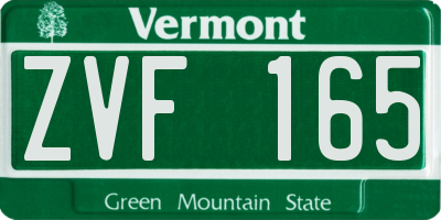 VT license plate ZVF165