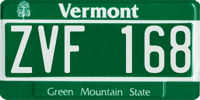 VT license plate ZVF168
