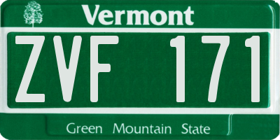 VT license plate ZVF171