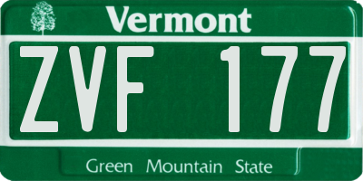 VT license plate ZVF177