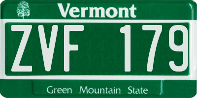 VT license plate ZVF179