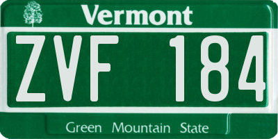 VT license plate ZVF184