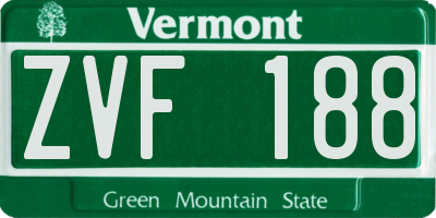 VT license plate ZVF188