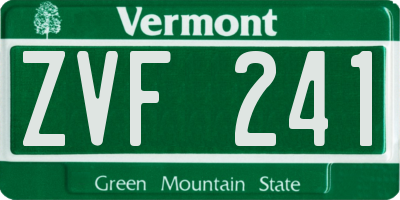 VT license plate ZVF241