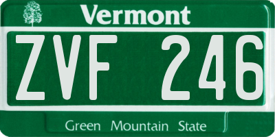 VT license plate ZVF246