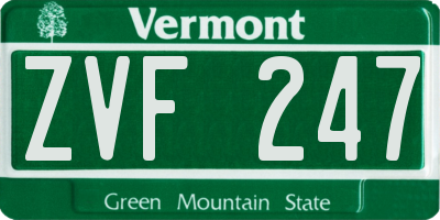 VT license plate ZVF247