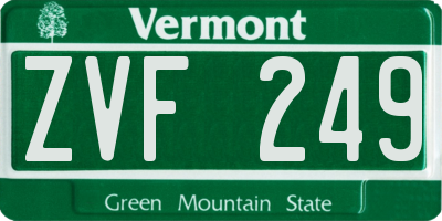 VT license plate ZVF249