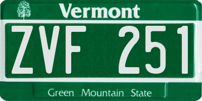 VT license plate ZVF251