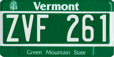 VT license plate ZVF261