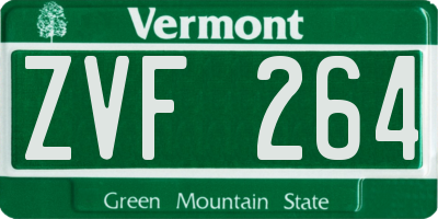 VT license plate ZVF264