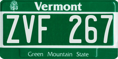 VT license plate ZVF267
