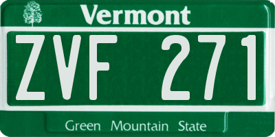 VT license plate ZVF271
