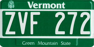 VT license plate ZVF272