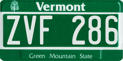 VT license plate ZVF286