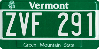 VT license plate ZVF291