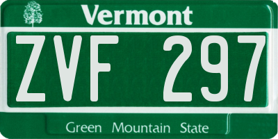 VT license plate ZVF297