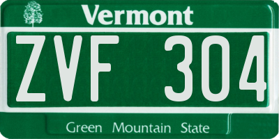 VT license plate ZVF304