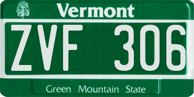 VT license plate ZVF306